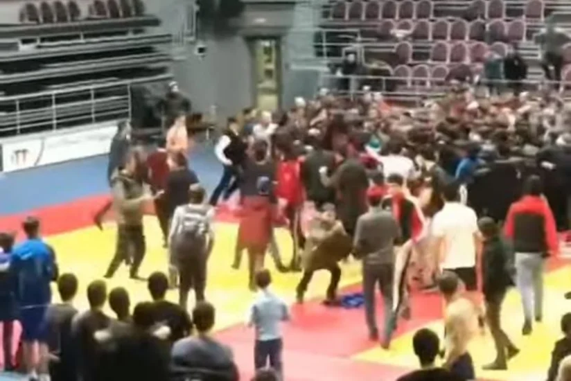 İnquşetiyada sambo yarışı zamanı kütləvi dava olub - VİDEO
