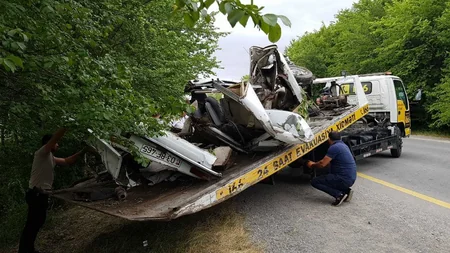 В Агдаше произошло тяжелое ДТП: автомобиль разбился вдребезги - ВИДЕО