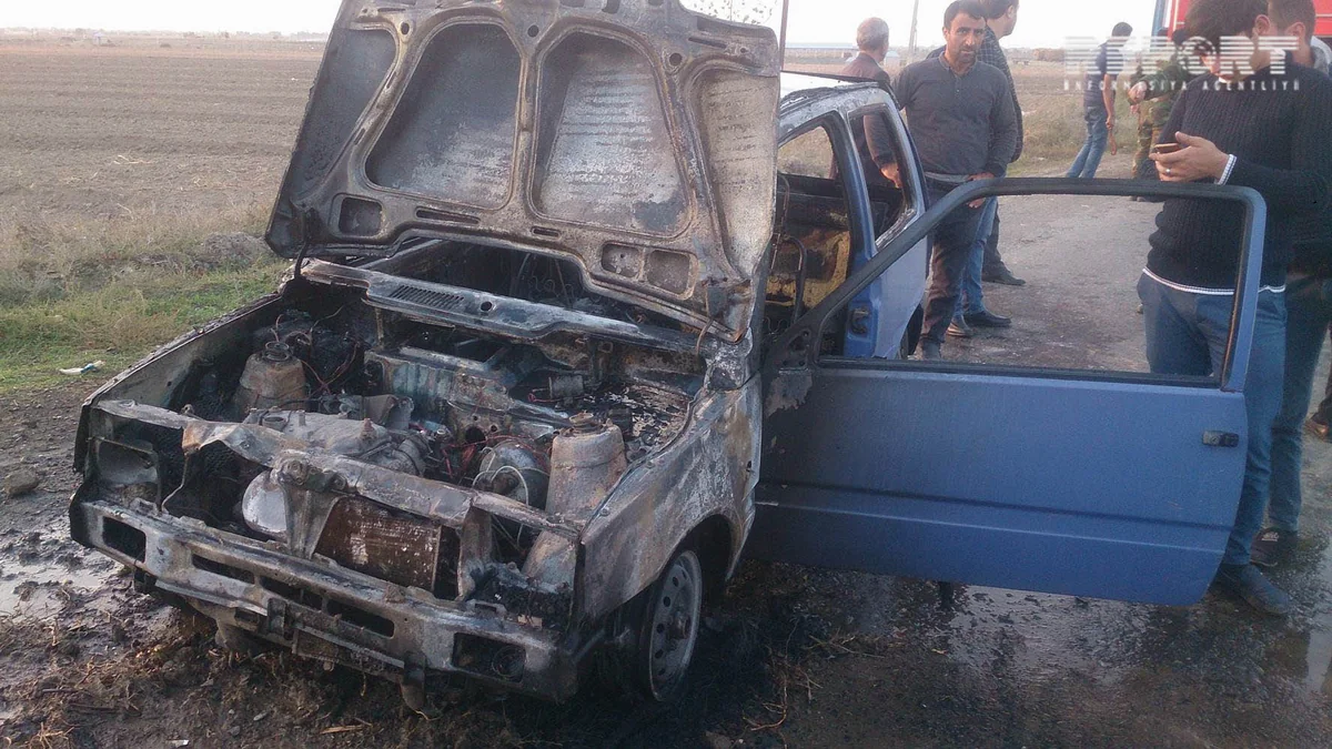 Ağcabədidə Qarabağ müharibəsi əlilinə məxsus avtomobil yanıb - FOTO