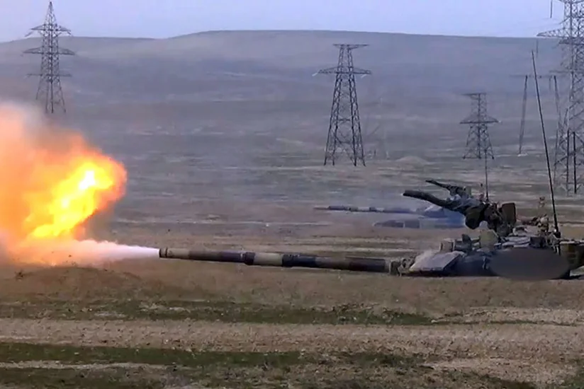 Azerbaijani Army's tank crews fulfill various exercises 