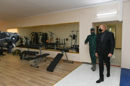 Prezident Cəbrayılda DSX-nin yeni hərbi hissə kompleksinin açılışında iştirak edib