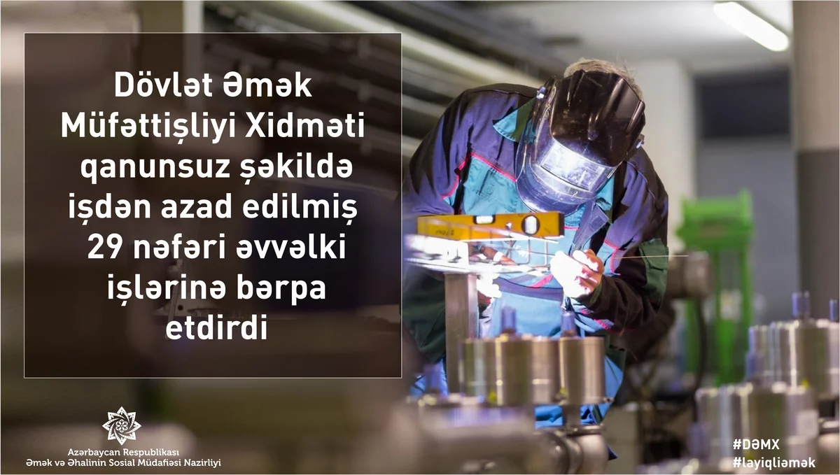 Nazirlik işdən azad olunan 29 nəfəri əvvəlki işinə bərpa etdirib
