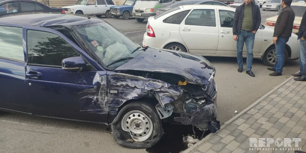 Tərtərdə iki avtomobil toqquşub, xəsarət alanlar var