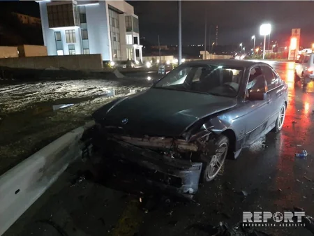 Bakıda sürüşmə zonasının yaxınlığında yol qəzası olub - FOTO