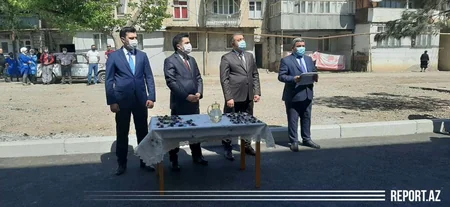 Gəncədə partlayışda dağılan yaşayış binasının yerində yenisi istifadəyə verilib