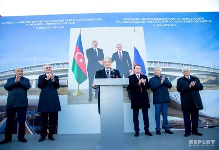 Azərbaycanla Rusiya sərhədində yerləşən Samur çayı üzərində yeni körpü açılıb - FOTOLAR