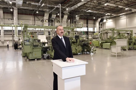 Prezident Sumqayıt Kimya Sənaye Parkında tütün məmulatları istehsalı fabrikinin açılışında iştirak edib