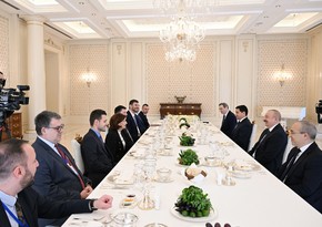 President of Azerbaijan Ilham Aliyev holds expanded meeting over lunch with President of North Macedonia