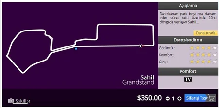 ​Bakıda keçiriləcək Formula 1 üzrə Avropa Qran Prisinə biletlərin qiymətləri bahalaşıb