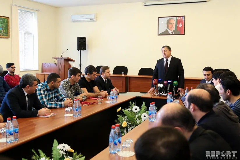 Böyük Dəbilqə turnirində bir dəst medal qazanan Azərbaycan cüdoçuları ilə görüş keçirilib - FOTO