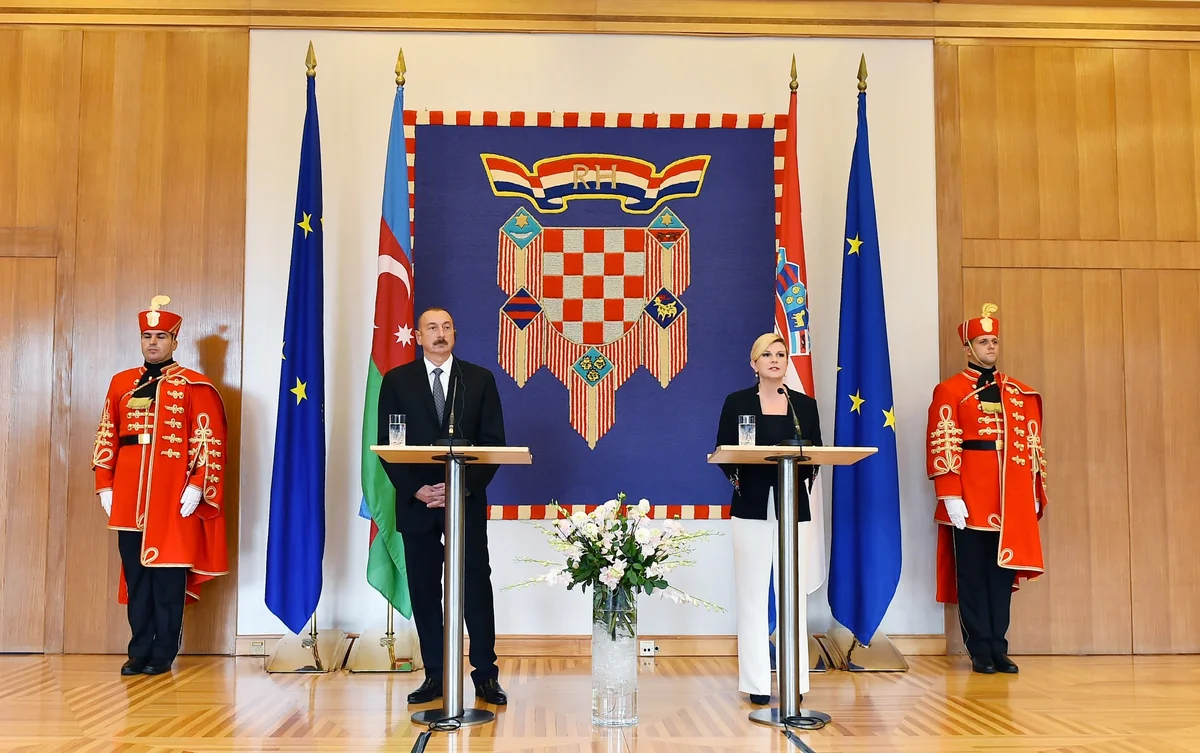 Azerbaijani and Croatian presidents make press statements