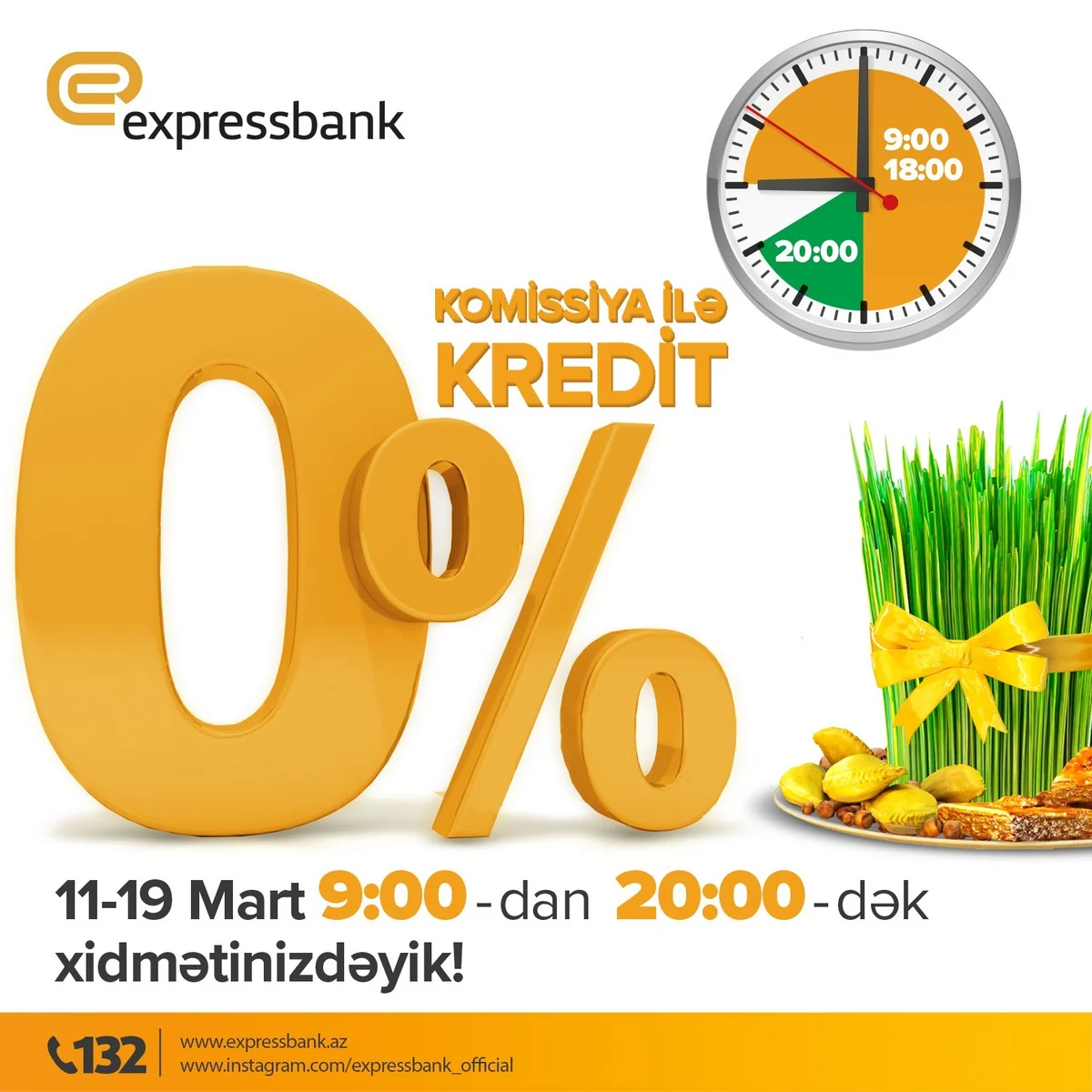 Expressbank Novruz bayramı ərəfəsində sərfəli şərtlərlə nağd pul krediti təklif edir