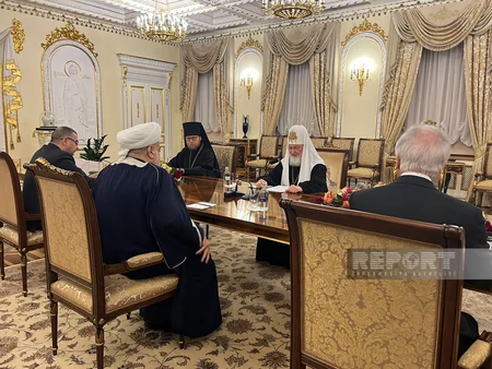Allahşükür Paşazadə Moskvanın və bütün Rusiyanın Patriarxı ilə görüşüb