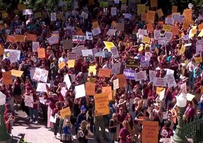 Thousands of Australian teachers gone on strike with 600,000 students affected