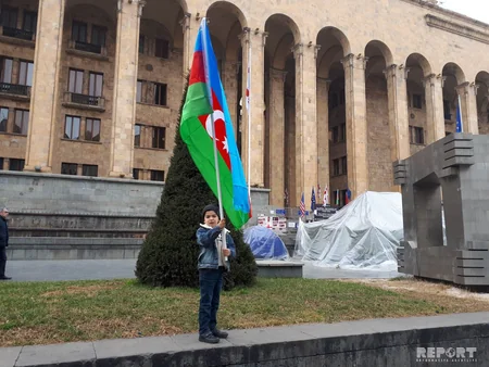 С совместной акции протеста азербайджанцев и грузин против установления бюста армянскому террористу - ФОТОРЕПОРТАЖ
