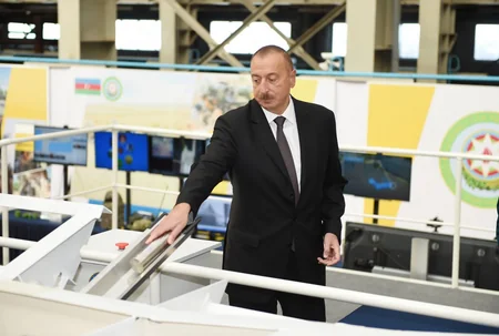President Ilham Aliyev views newly built Tufan type border guard ship