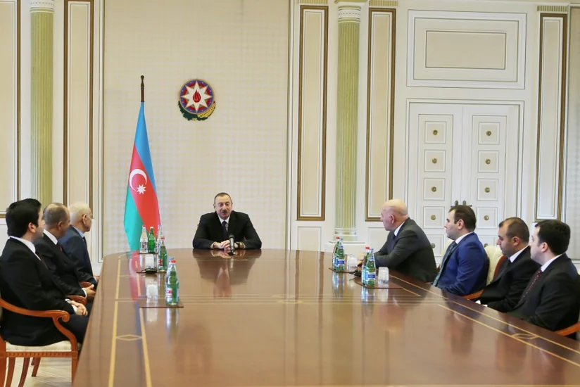 President Ilham Aliyev receives winners of European Team Chess Championship