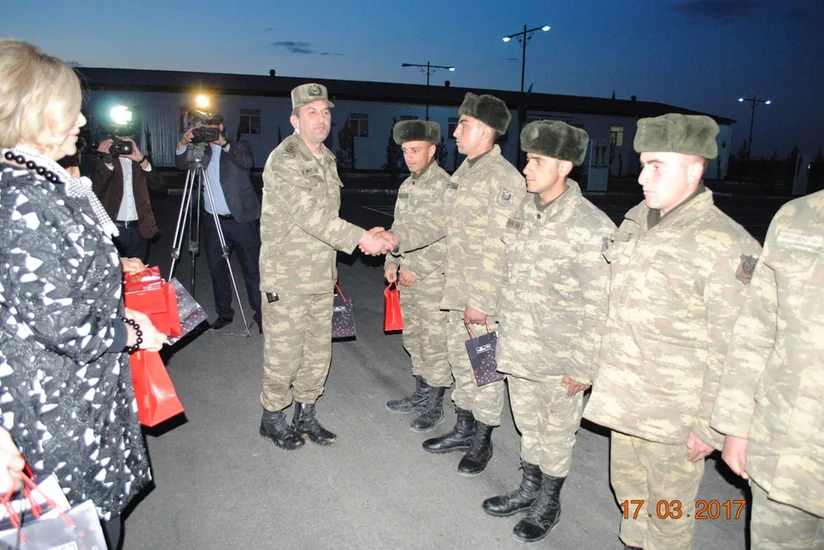 Səbail RİH-nin rəhbərliyi və rayon ictimaiyyəti Tərtər rayonunda hərbi hissəyə baş çəkiblər