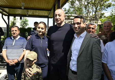 President Ilham Aliyev meets with residents in Lachin