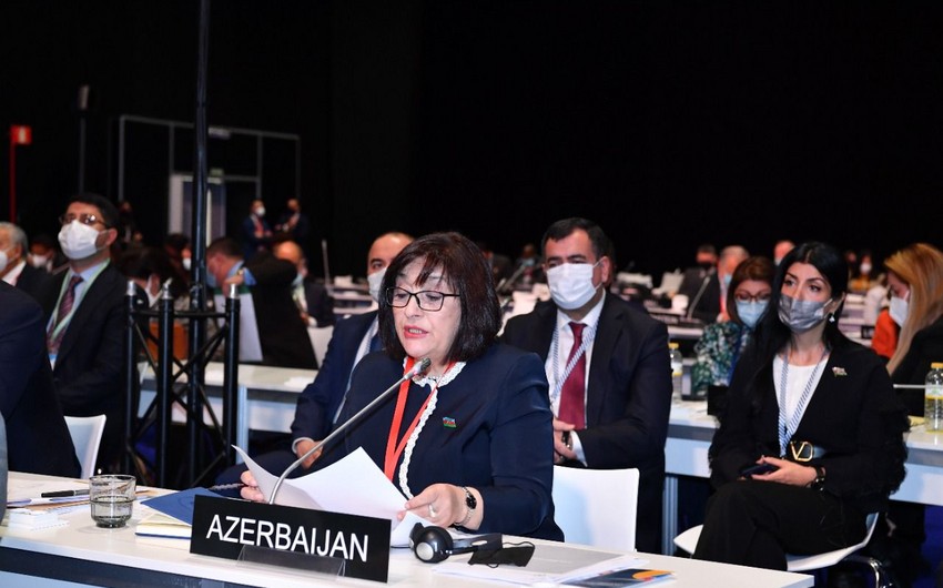 Sahibə Qafarova Parlamentlərarası İttifaqın 143-cü Assambleyasında çıxış edib