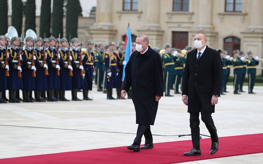 Official welcome ceremony held for Turkish President Recep Tayyip Erdoğan