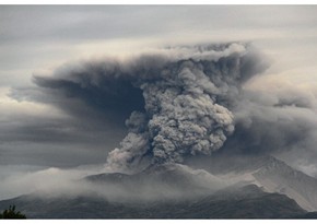Hot lava descends from Klyuchevskoy volcano