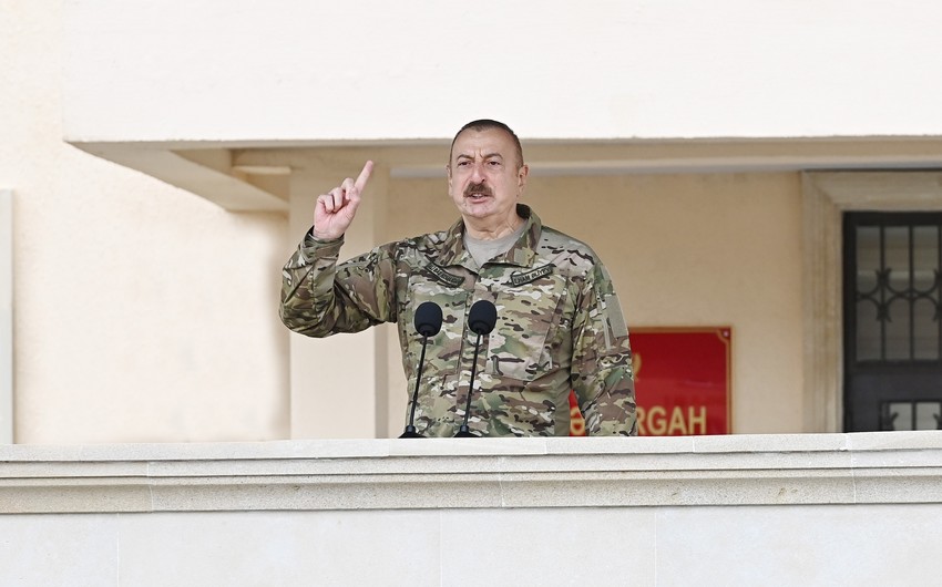 Prezident: “Qarabağ Ermənistandır və nöqtə” deyən düşmən bu gün “Qarabağ Azərbaycandır” deyir