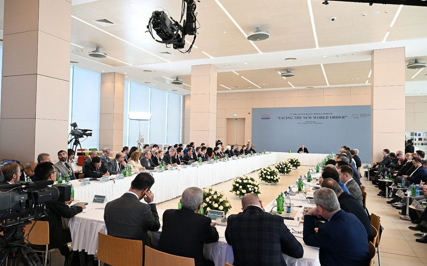 International Forum themed “Facing the New World Order” held at ADA University with participation of President Ilham Aliyev