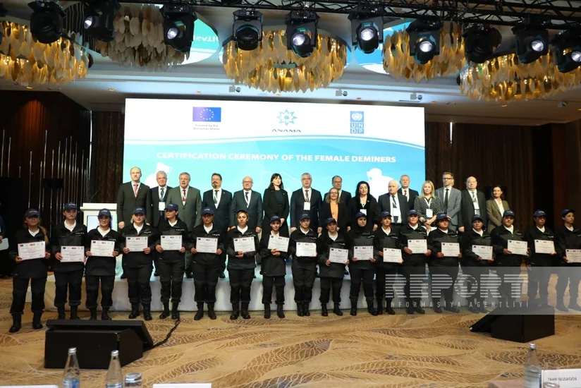 Qadın minatəmizləyənlərə sertifikatlar təqdim olunub - YENİLƏNİB