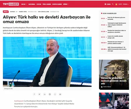 Prezident İlham Əliyevin Şuşa Qlobal Media Forumundakı çıxışı dünya mediasının diqqət mərkəzindədir