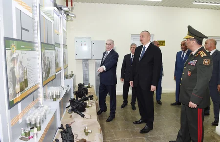 Президент Ильхам Алиев открыл в городе Ширван завод боекомплектов для гранатометов револьверного типа