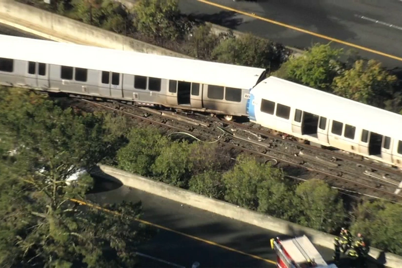 Train derails, catches fire near San Francisco, causing injuries, service disruptions