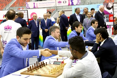Bakıda 42-ci Ümumdünya Şahmat Olimpiadasında V turun görüşləri keçirilib