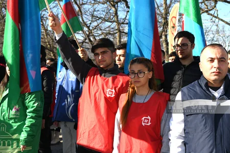 Участники акции на дороге Ханкенди-Лачын почтили память шехидов 20 Января