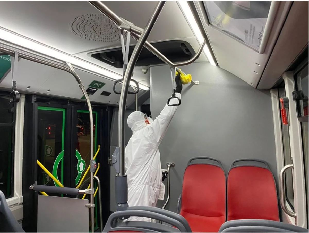 Avtobuslarda dezinfeksiya tədbirləri davam etdiriləcək - FOTO