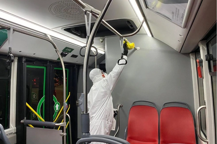 Avtobuslarda dezinfeksiya tədbirləri davam etdiriləcək - FOTO