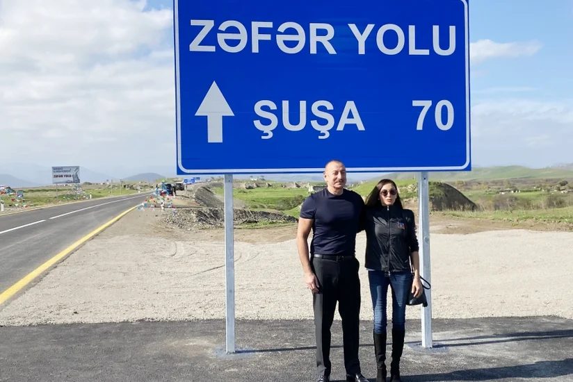 President Ilham Aliyev and First Lady Mehriban Aliyeva attend inauguration of Victory Road