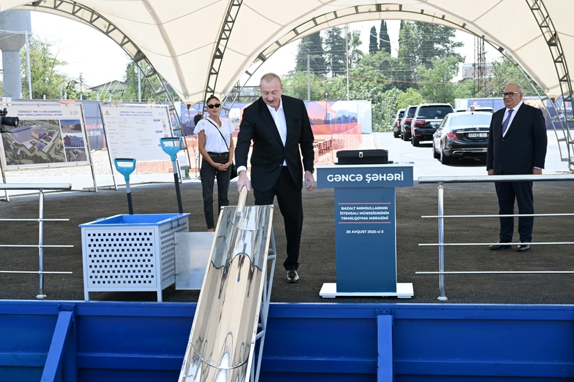 Gəncədə bazalt məhsullarının istehsalı müəssisəsinin təməli qoyulub - YENİLƏNİB