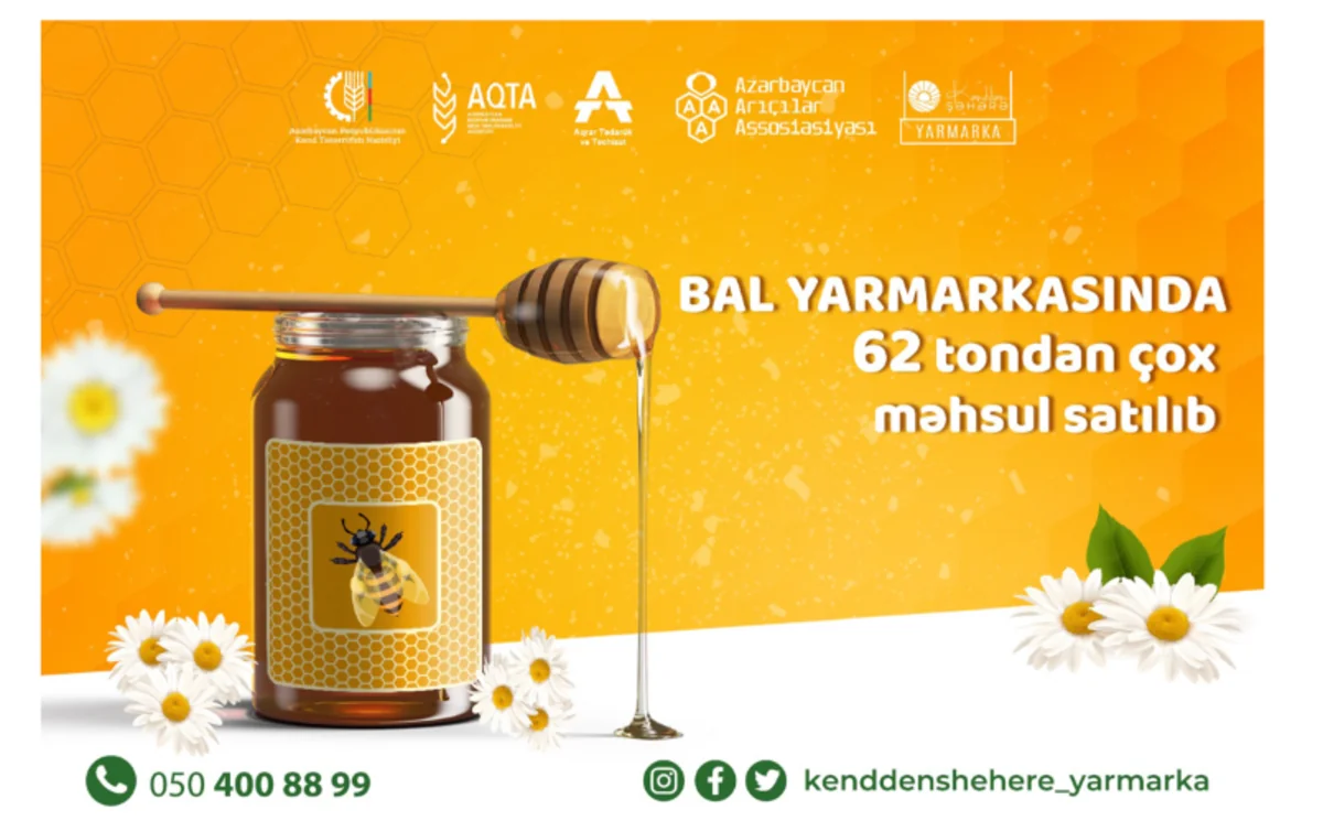 Bakıda bu ay yarmarkaya çıxarılmış arıçılıq məhsullarının 65 %-i satılıb