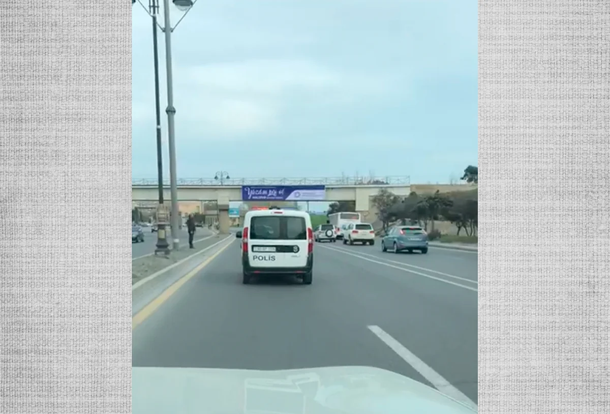 Bakıda Post Patrul Xidmətinin avtomobili qəza təhlükəsi yaradıb