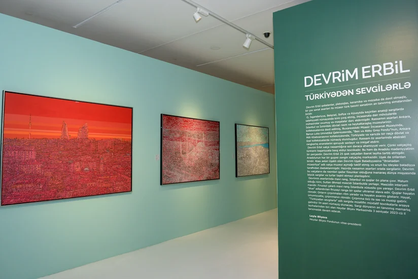 Heydər Əliyev Mərkəzində türkiyəli rəssam Devrim Erbilin sərgisi açılıb