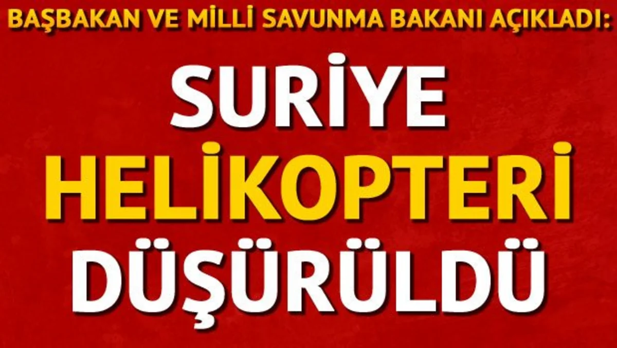 Turkish air force shoots down Syrian helicopter