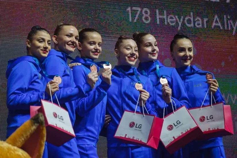 Azərbaycanın bədii gimnastika komandası Bakıdakı Dünya Kubokunda bürünc medal qazanıb