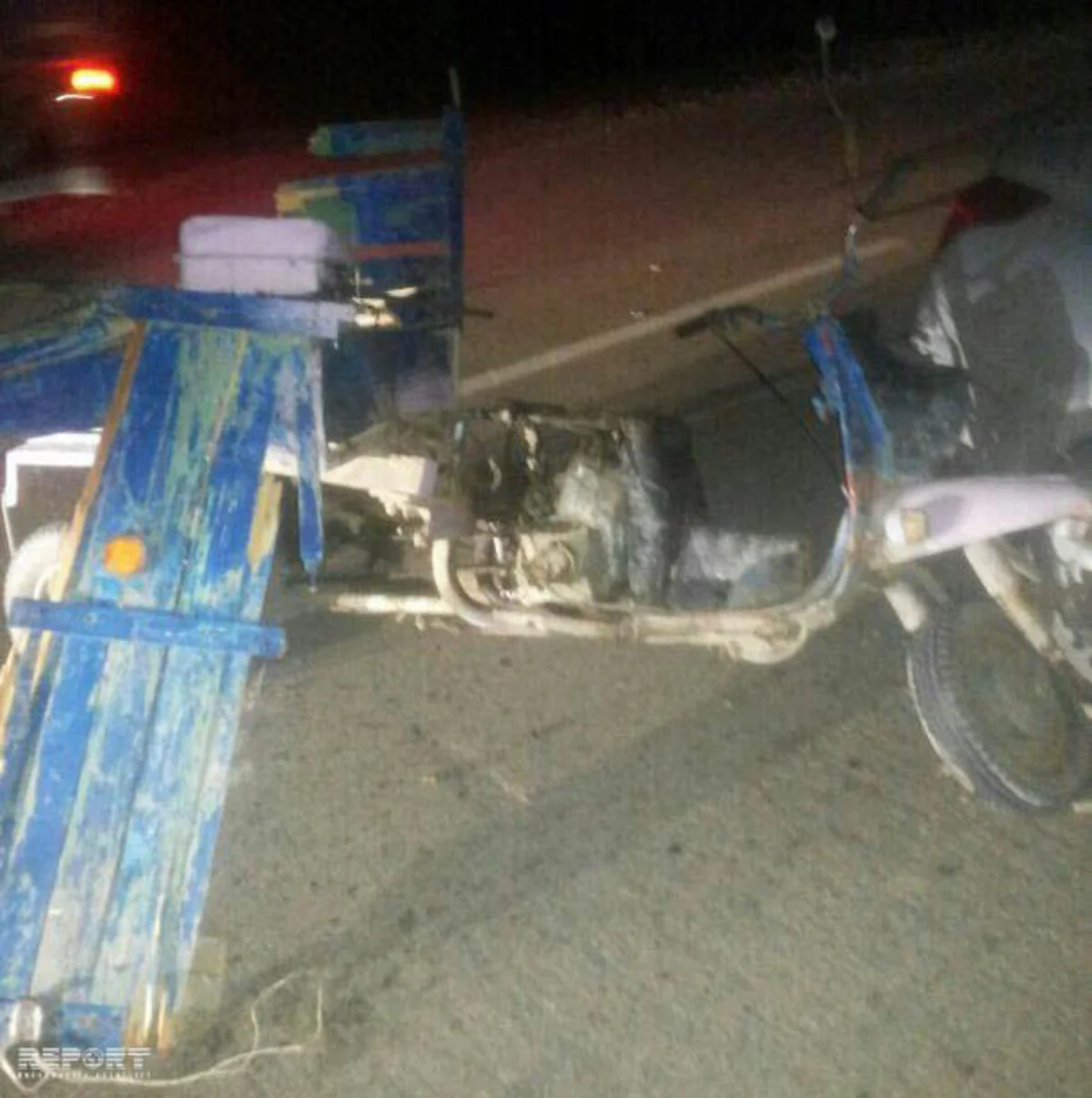 Goranboyda minik avtomobili motosikletlə toqquşub - FOTO