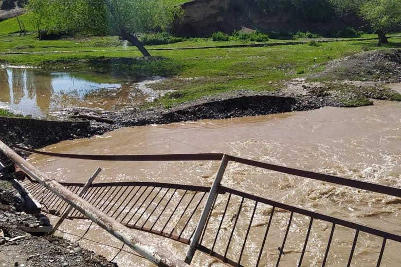 В Агстафе сель повредил мосты - ВИДЕО