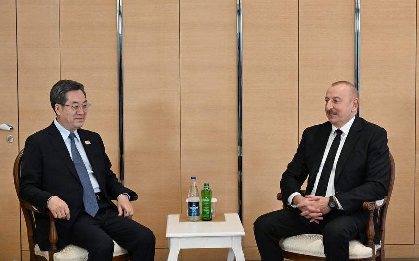 President of Azerbaijan Ilham Aliyev meets with Vice Premier of State Council of China