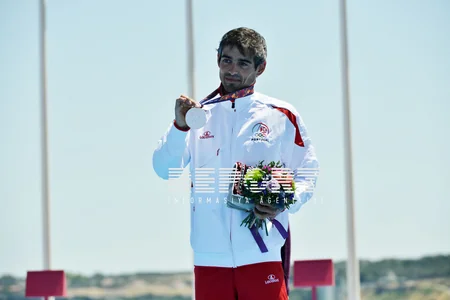Prince of Monaco, Prince Albert II awards Azerbaijani triathlon athlete at the I European Games