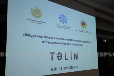 “Ədliyyə orqanlarında və məhkəmələrdə kommunikasiya siyasəti” mövzusunda təlim keçirilib