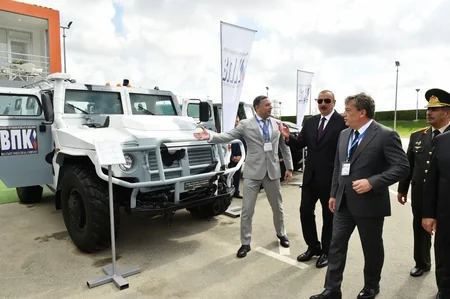 President Ilham Aliyev views 3rd Azerbaijan International Defense Exhibition ADEX 2018