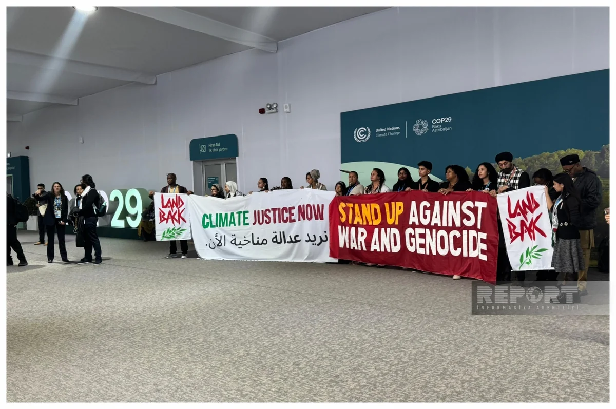COP29-da gənclər müharibələrin dayandırılmasını və səylərin iqlim dəyişikliyi ilə mübarizəyə yönəldilməsini tələb ediblər
